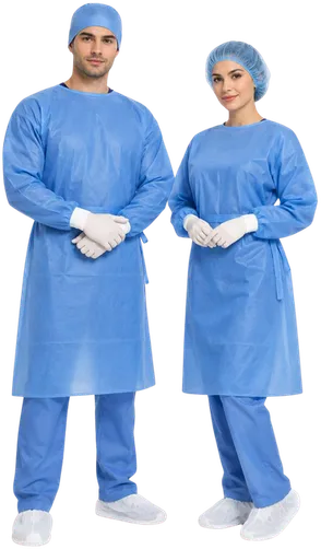 Batas quirúrgicas desechables azules